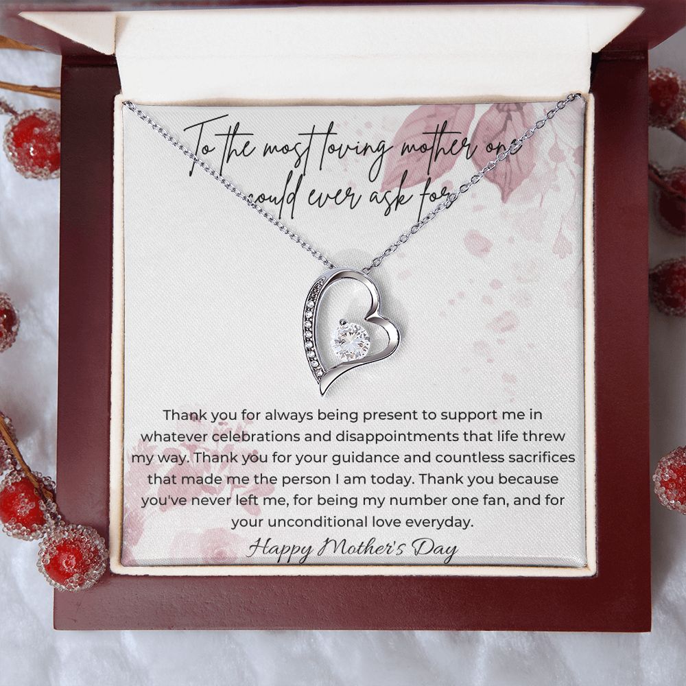 14k White Gold |18k Yellow Gold Forever Love Necklace For Mother's Day