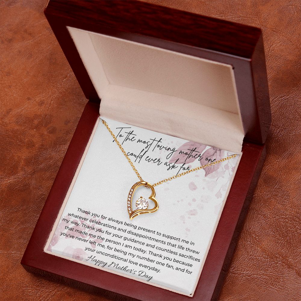 14k White Gold |18k Yellow Gold Forever Love Necklace For Mother's Day