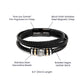 Stainless Steel Handmade Braided Men's Black Vegan Leather Bracelet | Love You Forever