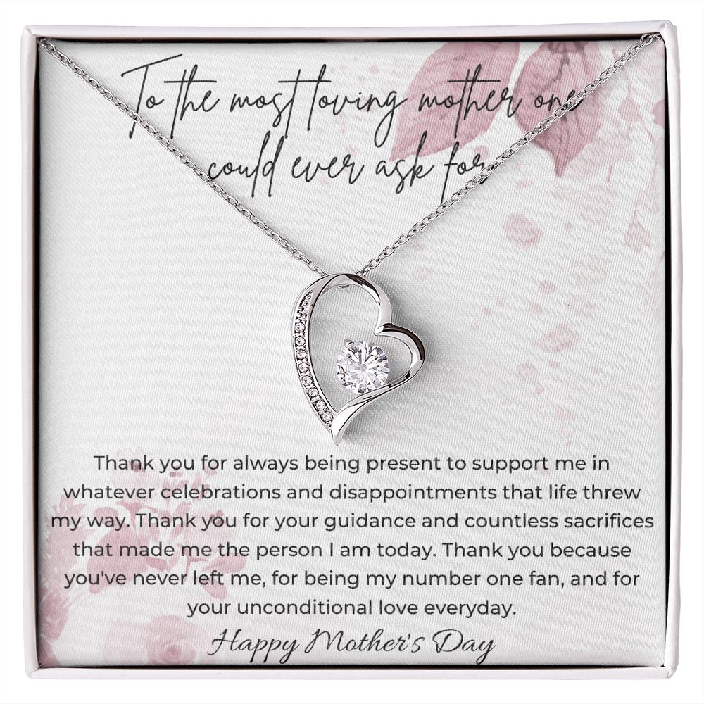 14k White Gold |18k Yellow Gold Forever Love Necklace For Mother's Day