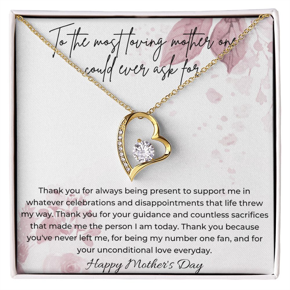 14k White Gold |18k Yellow Gold Forever Love Necklace For Mother's Day