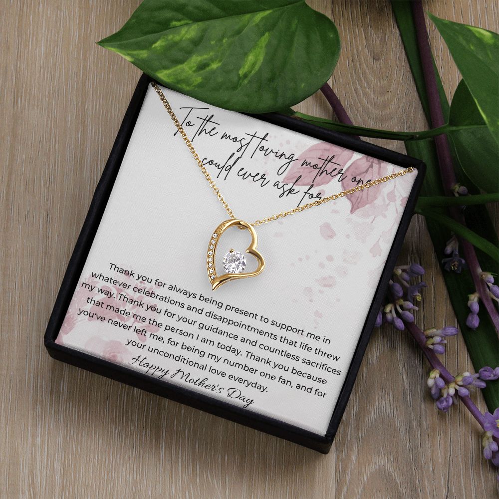 14k White Gold |18k Yellow Gold Forever Love Necklace For Mother's Day