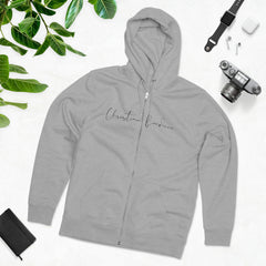 Organic Gray Cultivator Sweatshirt Zip Hoodie For Women and Men