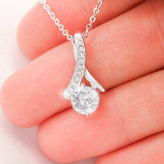 Alluring Beauty Diamond Pendant 14k White Gold Clear Necklace Cubic Zirconia Earring Set For Wife