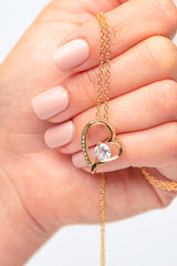 Forever Love Necklace + Clear CZ Earrings For Daughter