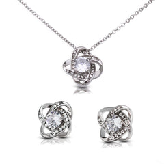 Cassidy Love Knot Earring & Necklace Set For Soulmate