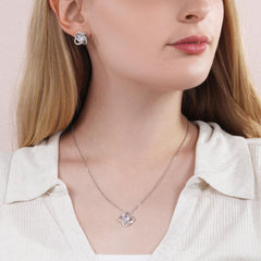 Cassidy Love Knot Earring & Necklace Set For Soulmate