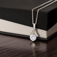 Alluring Beauty Diamond Pendant 14k White Gold Clear Necklace Cubic Zirconia Earring Set For Mom
