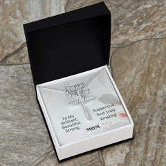 CZ Cross Necklace For Mom