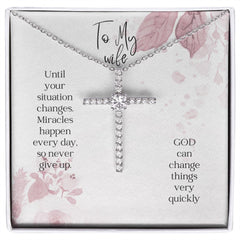 CZ Cross Necklace For Wife