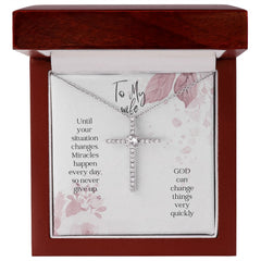 CZ Cross Necklace For Wife