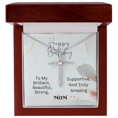CZ Cross Necklace For Mom