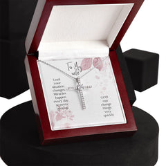 CZ Cross Necklace For Wife