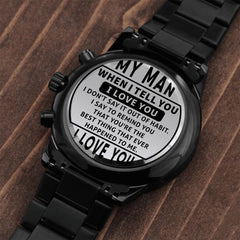 Seller Customized Black Chronograph Watch