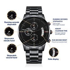 Seller Customized Black Chronograph Watch