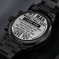 Seller Customized Black Chronograph Watch