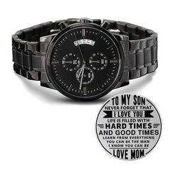 Seller Customized Black Chronograph Watch