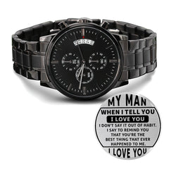 Seller Customized Black Chronograph Watch