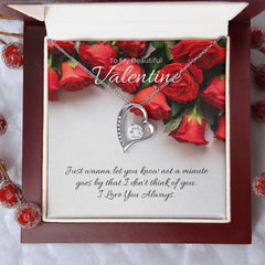 Forever Love Necklace with On Demand Message Card for Valentine