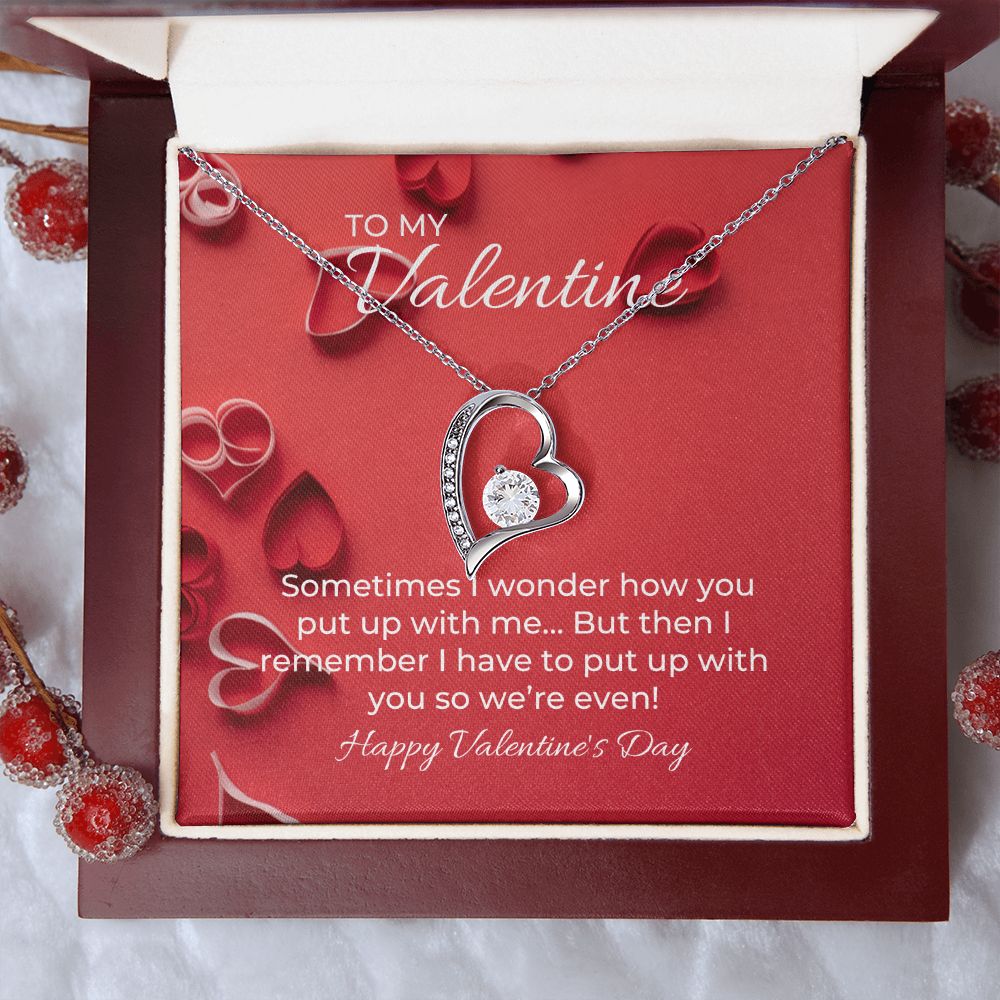 Forever Love Necklace with On Demand Message Card Valentine's Day Gift for her