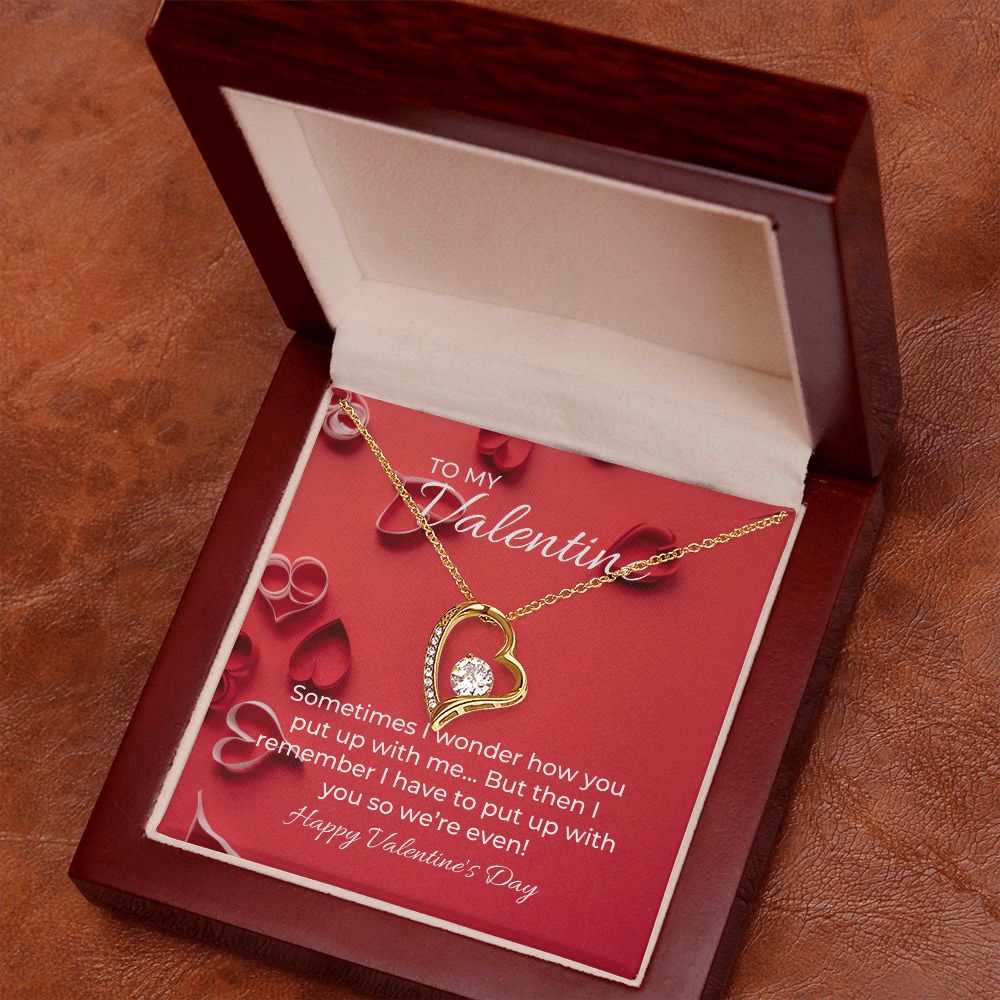 Forever Love Necklace with On Demand Message Card Valentine's Day Gift for her