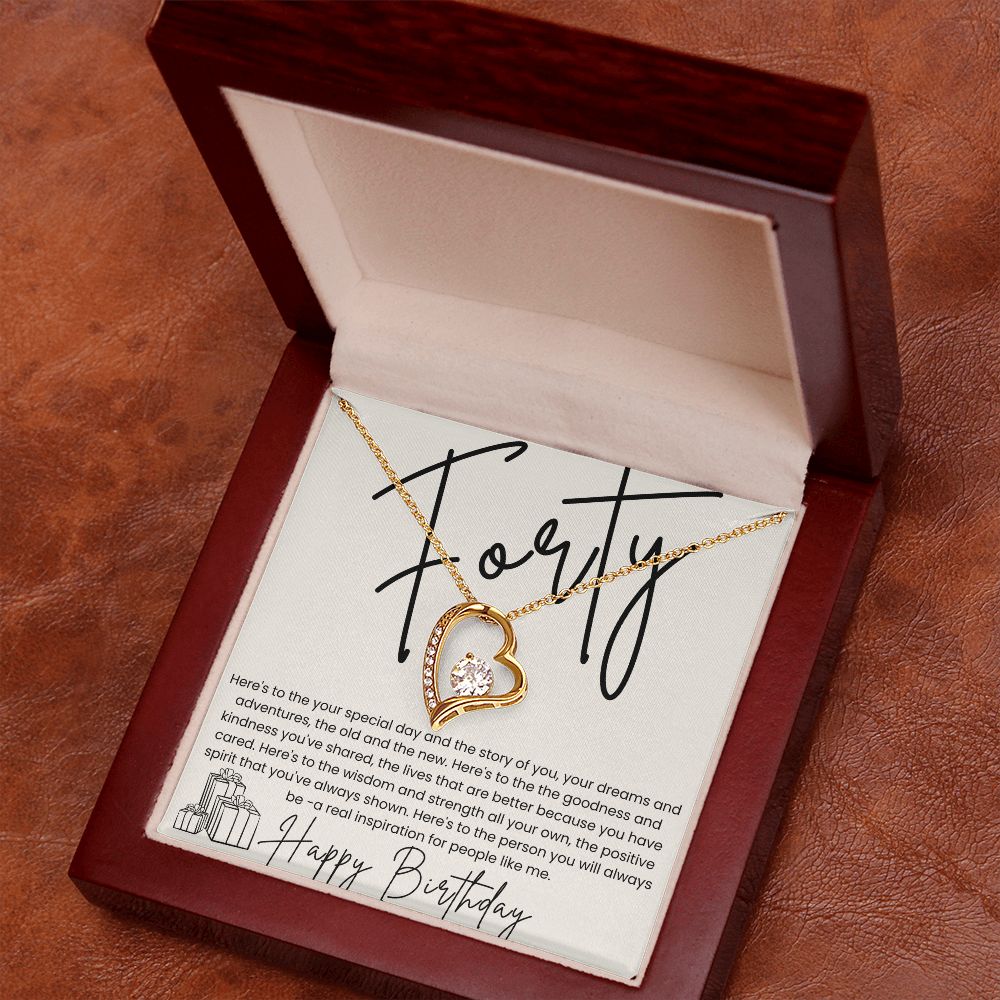 Forever Love Necklace for Her 40th Birthday
