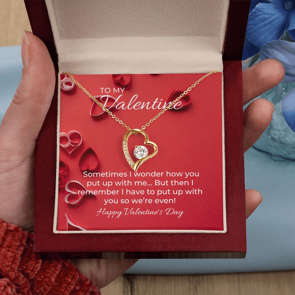 Forever Love Necklace with On Demand Message Card Valentine's Day Gift for her