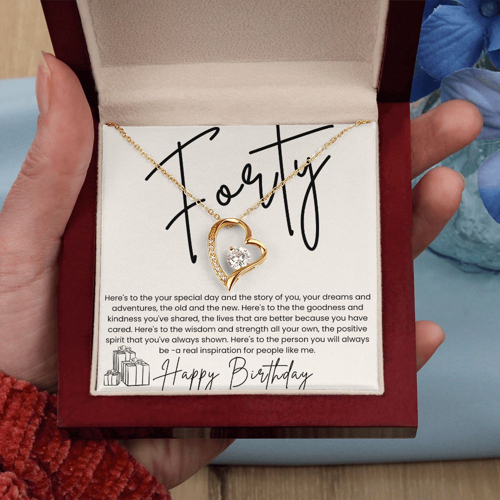 Forever Love Necklace for Her 40th Birthday