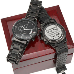 Seller Customized Black Chronograph Watch