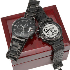Seller Customized Black Chronograph Watch