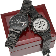 Seller Customized Black Chronograph Watch