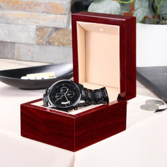 Seller Customized Black Chronograph Watch