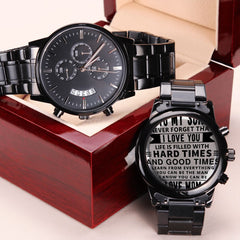 Seller Customized Black Chronograph Watch