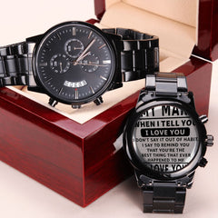 Seller Customized Black Chronograph Watch