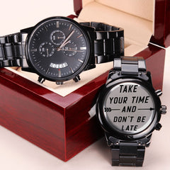 Seller Customized Black Chronograph Watch