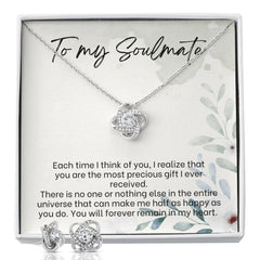 Cassidy Love Knot Earring & Necklace Set For Soulmate