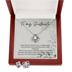 Cassidy Love Knot Earring & Necklace Set For Soulmate