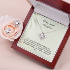 Cassidy Love Knot Earring & Necklace Set For Daughter