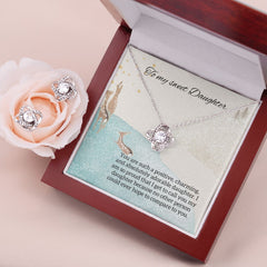 Love Knot Earrings & Necklace Set For Daughter