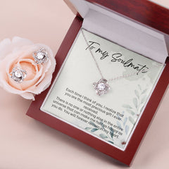 Cassidy Love Knot Earring & Necklace Set For Soulmate
