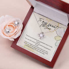 Cassidy Love Knot Earring And Necklace Set For Mom