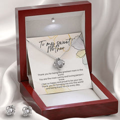 Cassidy Love Knot Earring And Necklace Set For Mom