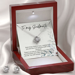 Cassidy Love Knot Earring & Necklace Set For Soulmate
