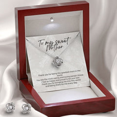 Love Knot Earrings & Necklace Set For Mom