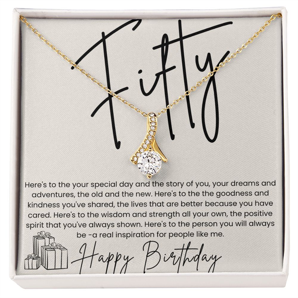 Alluring Beauty 14k White18k Yellow Gold Necklace 50th Birthday