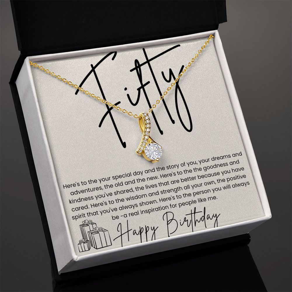 Alluring Beauty 14k White18k Yellow Gold Necklace 50th Birthday