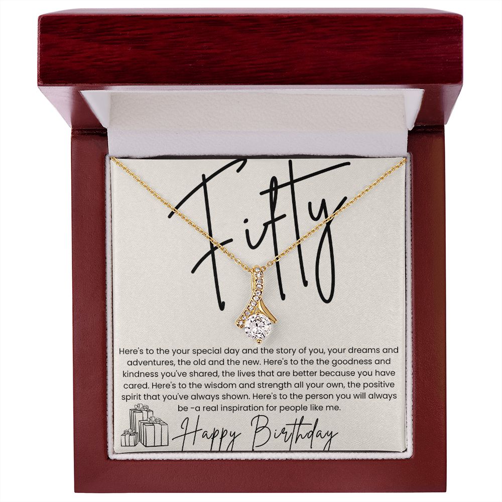 Alluring Beauty 14k White18k Yellow Gold Necklace 50th Birthday