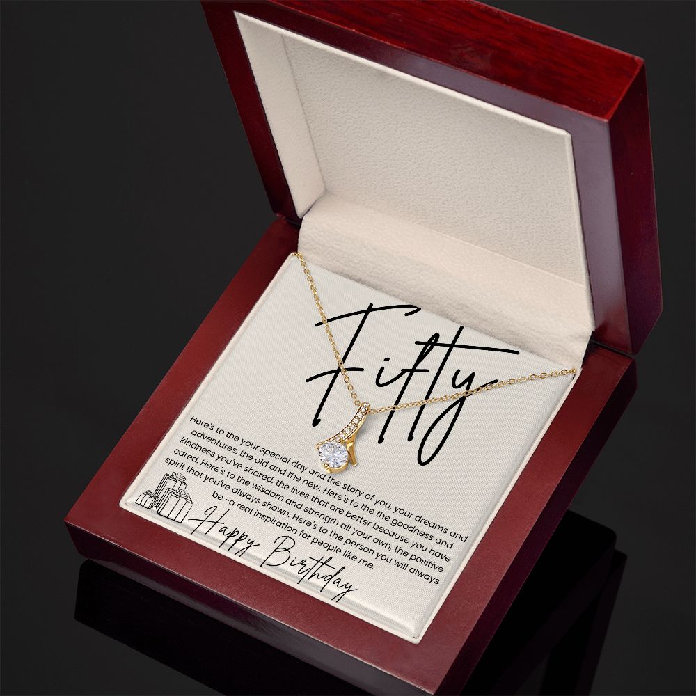 Alluring Beauty 14k White18k Yellow Gold Necklace 50th Birthday
