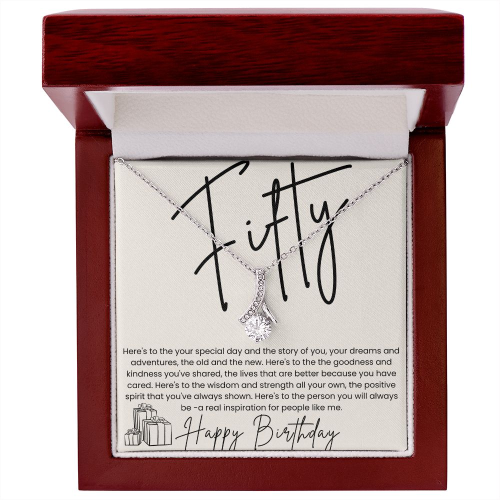 Alluring Beauty 14k White18k Yellow Gold Necklace 50th Birthday