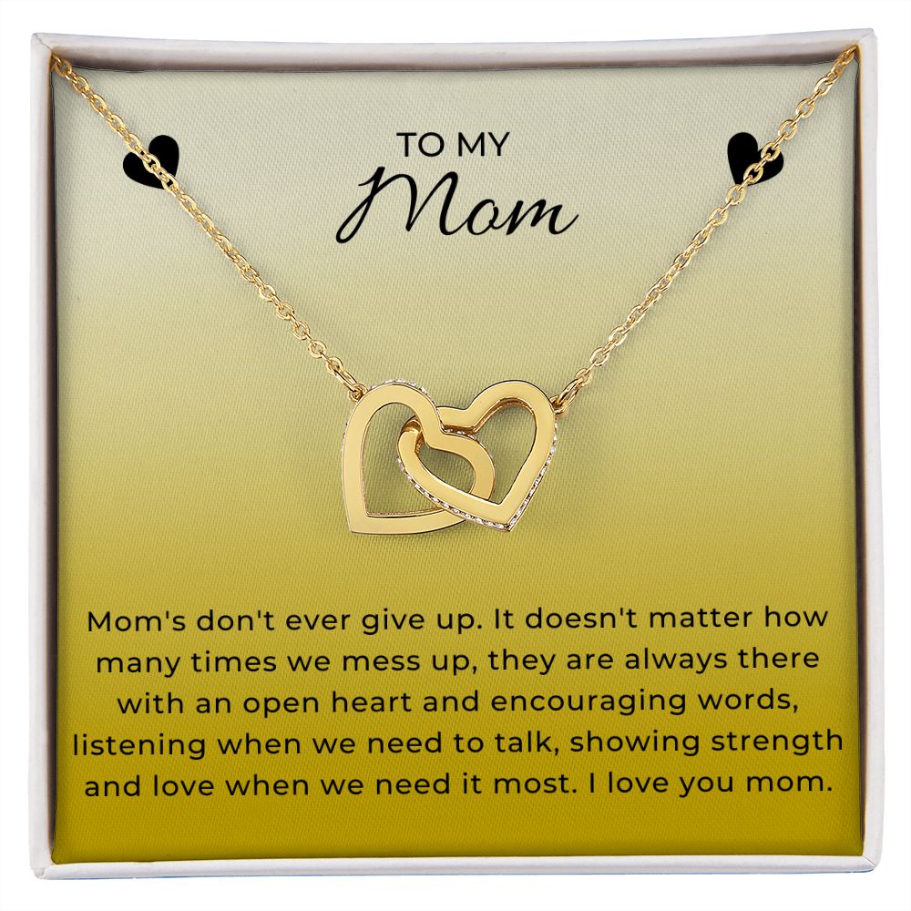 Interlocking Hearts Necklace for Gift for Mom